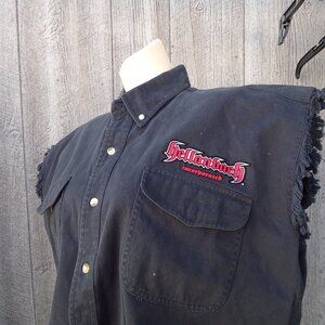 Hellanbach Sleeveless Black Cotton Shirt XL